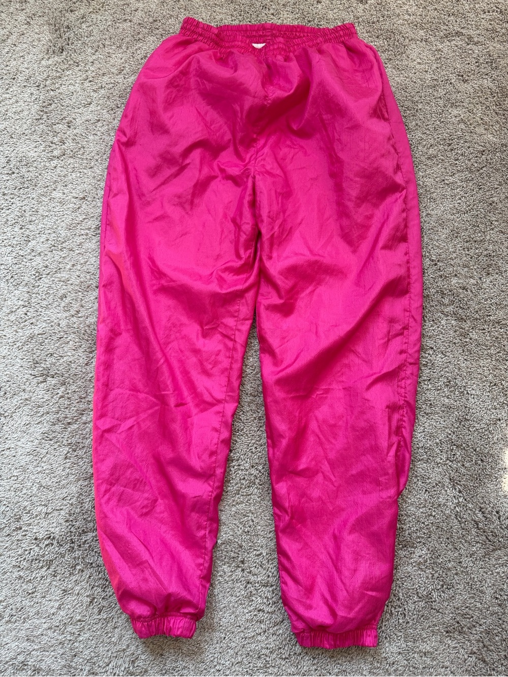 Vintage Casual Isle Women’s Hot Pink Elastic Waist Track Pants, Size Medium